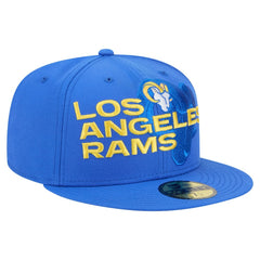 Los Angeles Rams New Era Overlap Wordmark 59FIFTY Fitted Hat - Royal - NFL