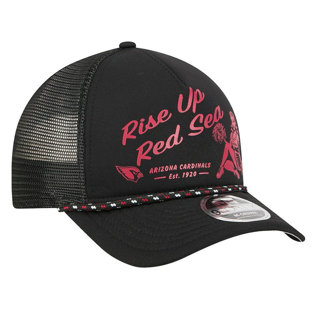 Arizona Cardinals New Era Gas Station 9FORTY A-Frame M-Crown Adjustable Trucker Hat - Black - NFL