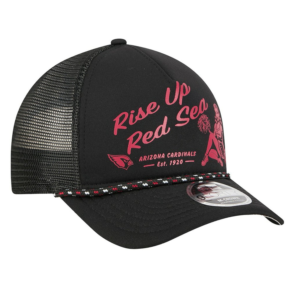 Arizona Cardinals New Era Gas Station 9FORTY A-Frame M-Crown Adjustable Trucker Hat - Black - NFL