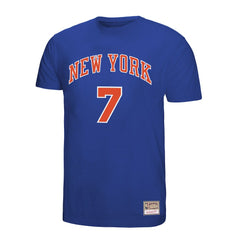 Mitchell & Ness Carmelo Anthony New York Knicks Hardwood Classics Retro Name & Number T-Shirt Royal