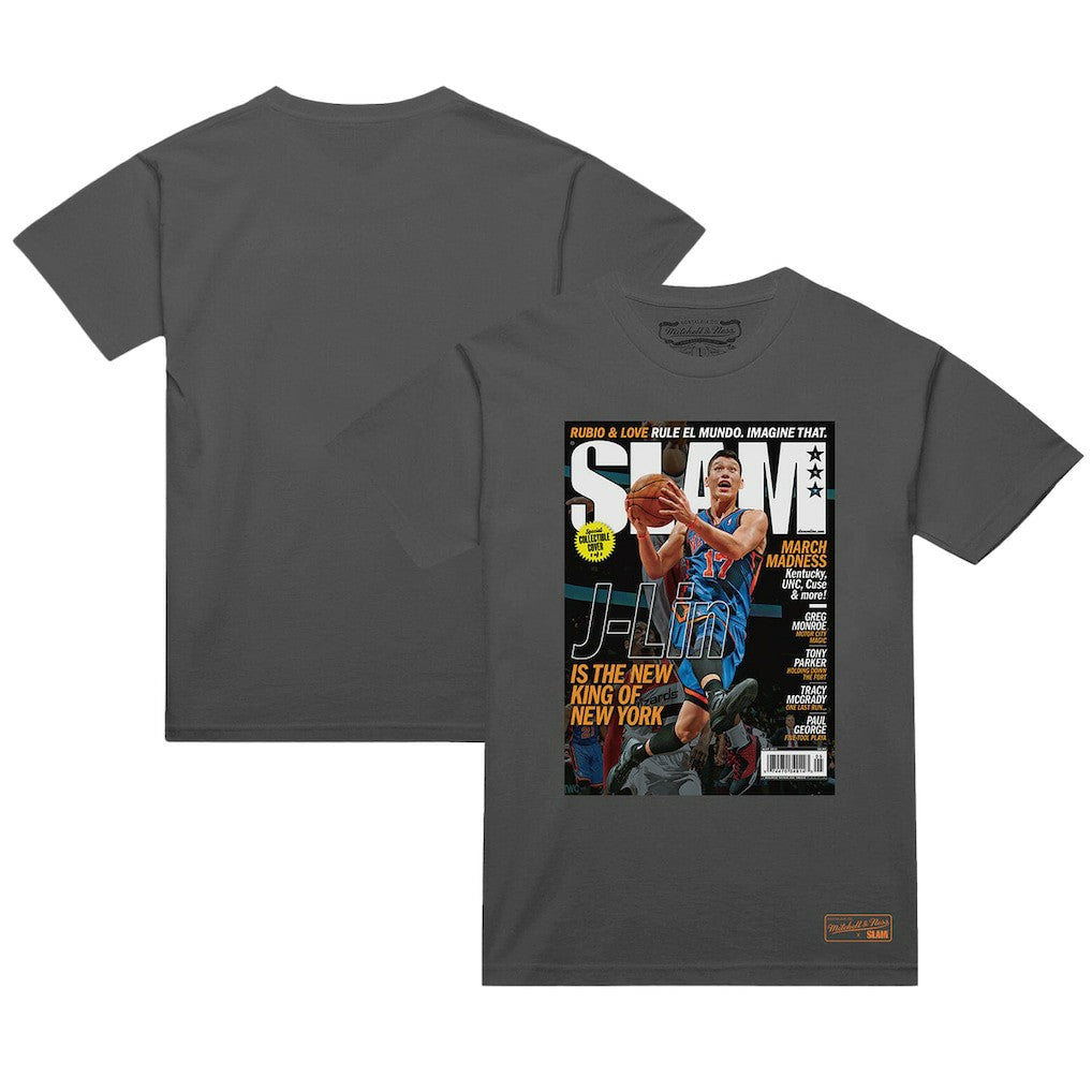 Mitchell & Ness Jeremy Lin New York Knicks NBA Slam Cover T-Shirt Gray