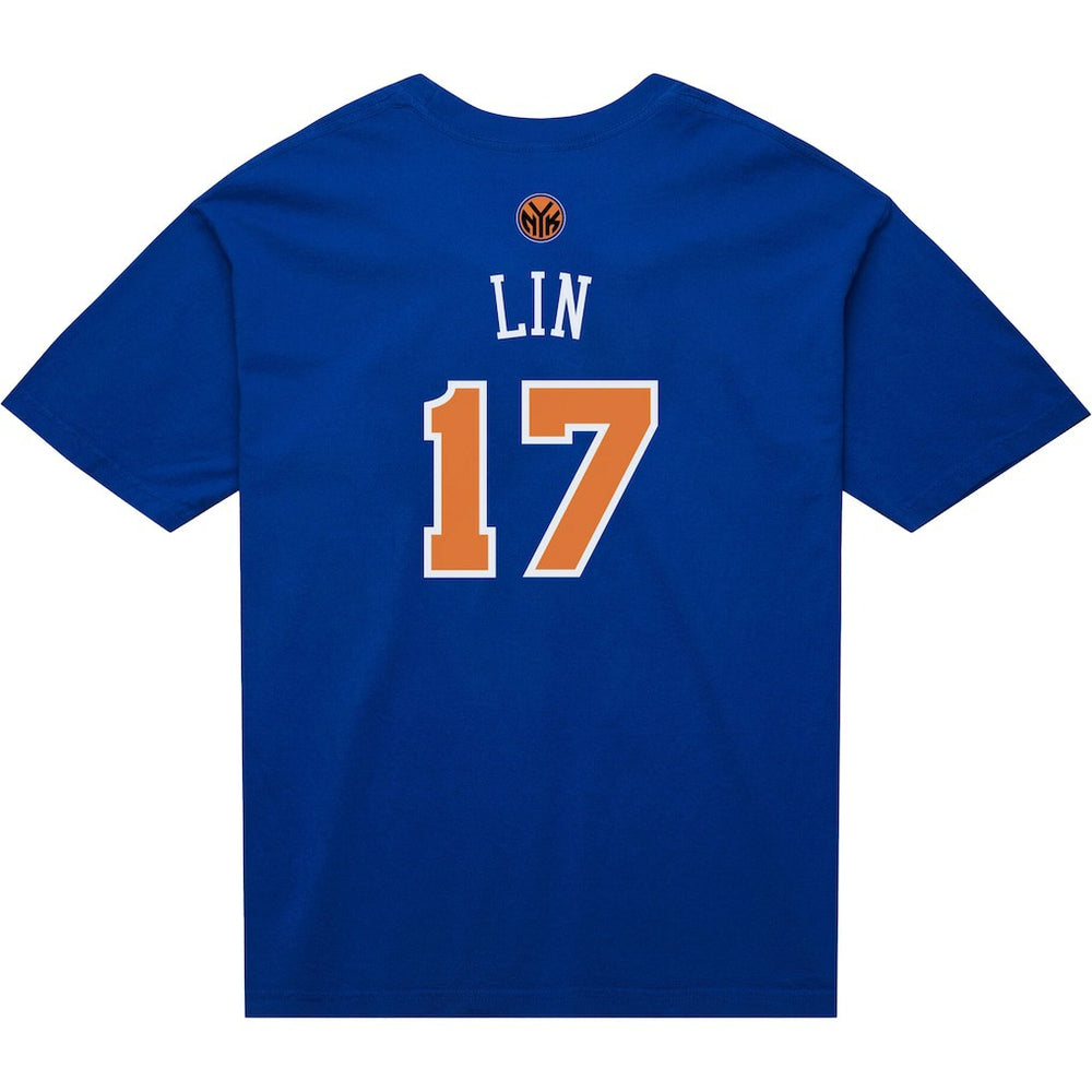 Mitchell & Ness Jeremy Lin New York Knicks Name & Number T-Shirt Blue
