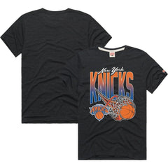 New York Knicks Homage On Fire Tri-Blend T-Shirt Charcoal