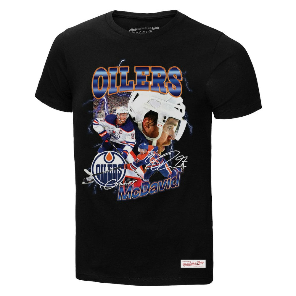 Connor McDavid Edmonton Oilers Mitchell & Ness 2.0 Player Graphic T-Shirt - Black | NHL Clearance