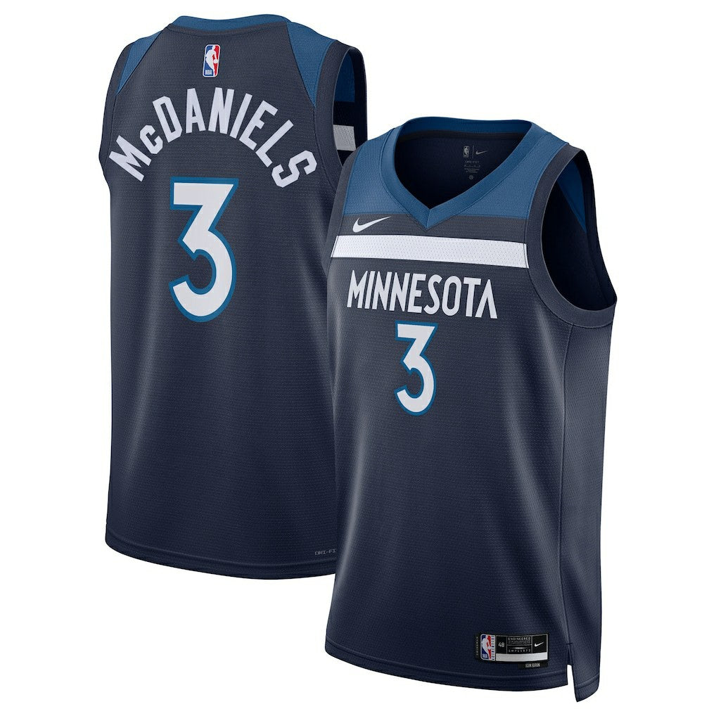 Nike Jaden McDaniels Minnesota Timberwolves Unisex Swingman Jersey Icon Edition Navy