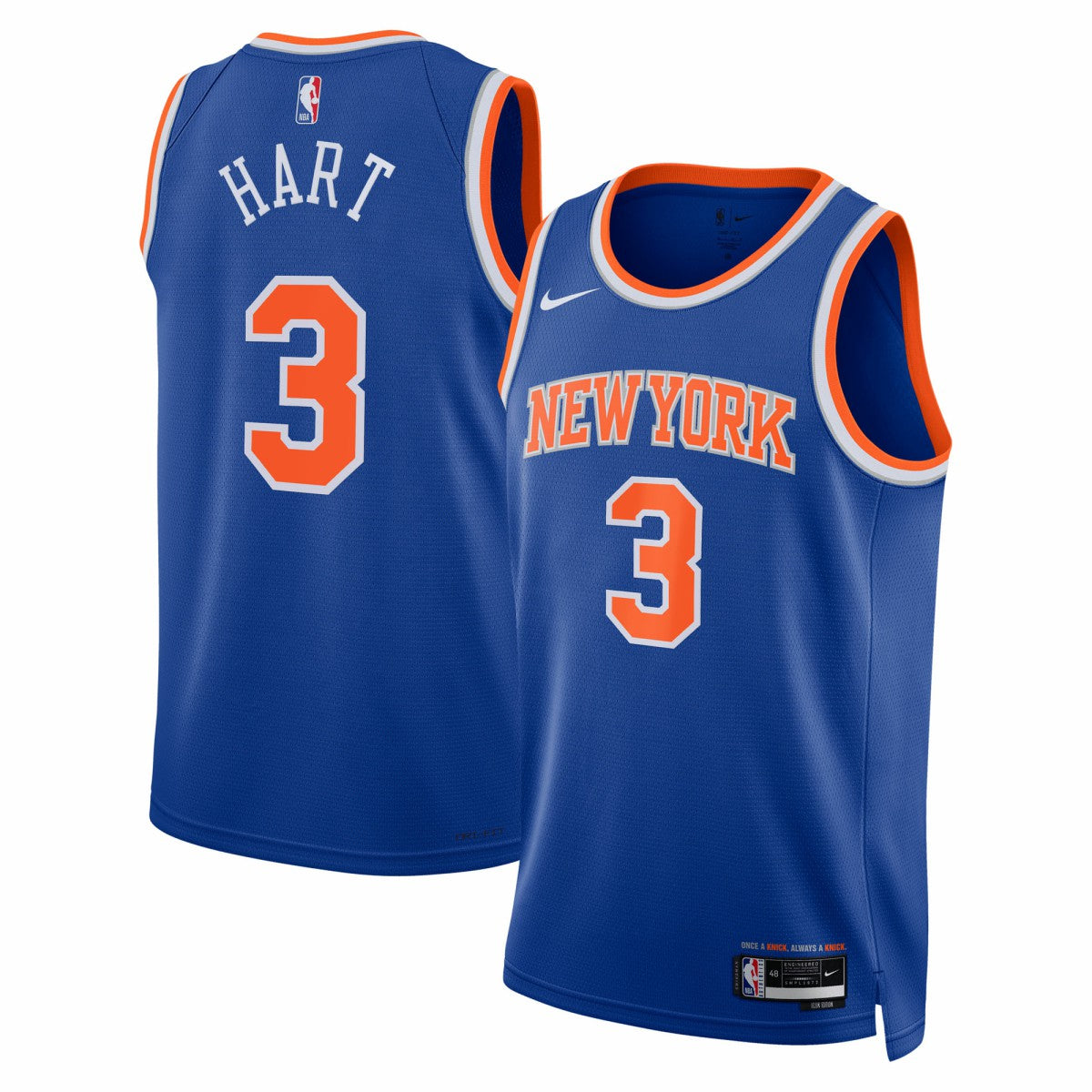 Nike Josh Hart New York Knicks Unisex Swingman Jersey Icon Edition Blue
