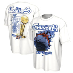 Nike Oklahoma City Thunder Unisex 2025 NBA Finals Champions Celebration Parade Roster T-Shirt White