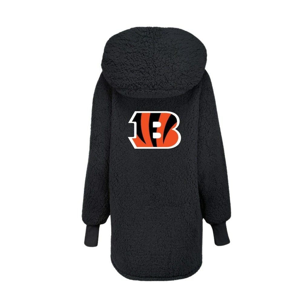Cincinnati Bengals Jill Martin Women's Oversized Hooded Lounger - Black - NFL