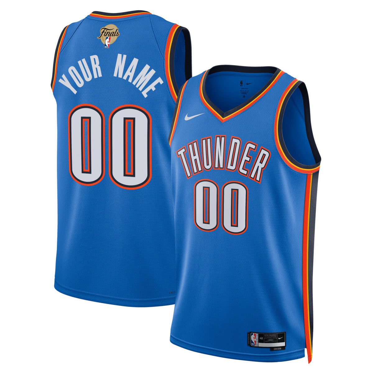 Nike Oklahoma City Thunder Unisex 2025 NBA Finals Patch Custom Swingman Jersey Blue Icon Edition