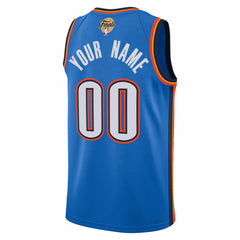 Nike Oklahoma City Thunder Unisex 2025 NBA Finals Patch Custom Swingman Jersey Blue Icon Edition