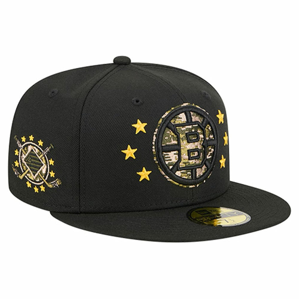 Boston Bruins New Era Military Appreciation Digital Camo Stars 59FIFTY Fitted Hat - Black | New Era sale