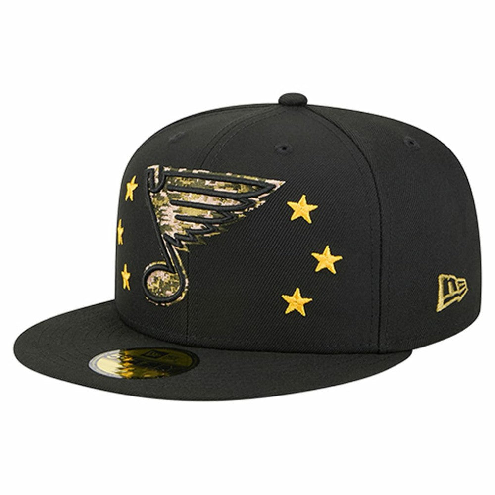 St. Louis Blues New Era Military Appreciation Digital Camo Stars 59FIFTY Fitted Hat - Black | New Era discount