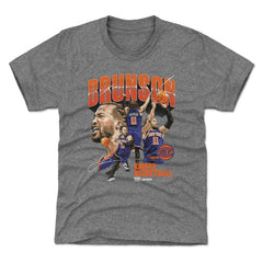 Jalen Brunson New York Knicks 500 Level Youth Collage T-Shirt Gray