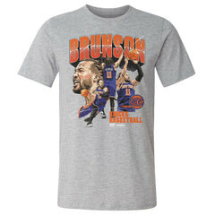Jalen Brunson New York Knicks 500 Level Collage T-Shirt Heather Gray