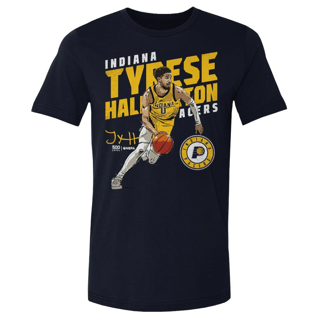 Tyrese Haliburton Indiana Pacers 500 Level Slant T-Shirt Navy