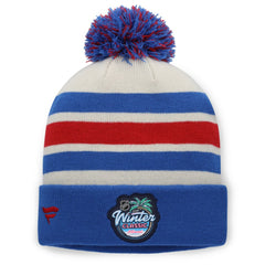New York Rangers Fanatics 2026 NHL Winter Classic Cuffed Pom Knit Hat - Cream/Blue | Fanatics Clearance