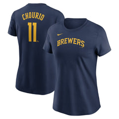 Jackson Chourio Milwaukee Brewers Nike Women's Cooperstown Collection Fuse Name & Number T-Shirt Online
