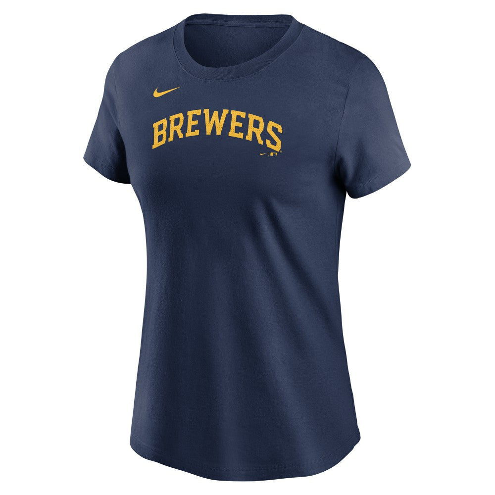 Jackson Chourio Milwaukee Brewers Nike Women's Cooperstown Collection Fuse Name & Number T-Shirt Online