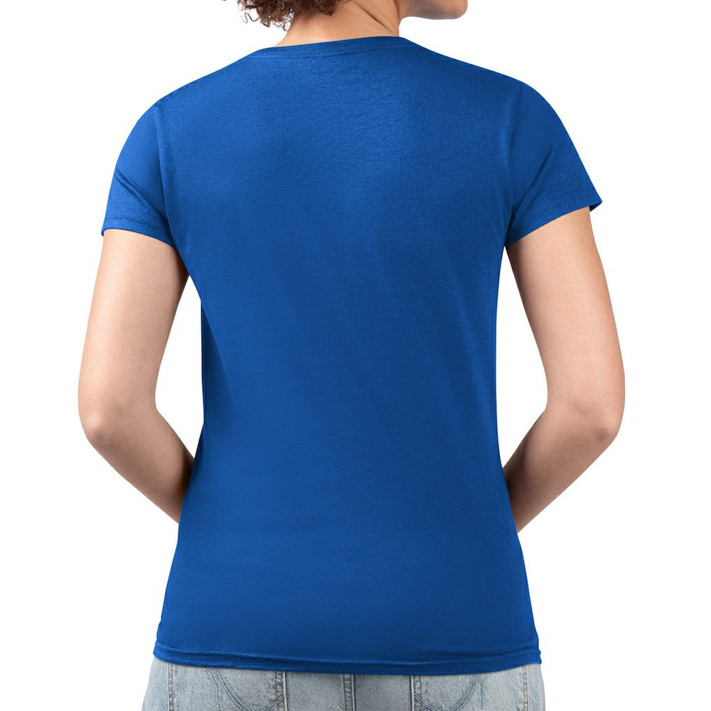 Buffalo Bills G-III 4Her by Carl Banks Women's Super-Slim Fit Lightweight Pinstripe Circle V-Neck T-Shirt - Royal - NFL
