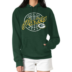 Green Bay Packers G-III 4Her by Carl Banks Women's Pinstripe Circle Fleece Pullover Hoodie - Green - NFL