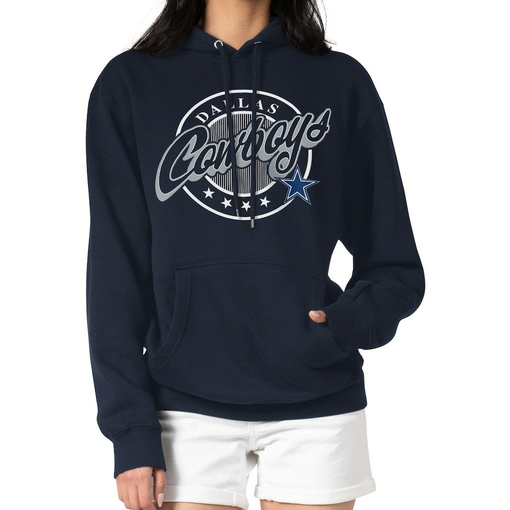 Dallas Cowboys G-III 4Her by Carl Banks Women's Pinstripe Circle Fleece Pullover Hoodie - Navy - NFL
