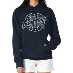 Dallas Cowboys G-III 4Her by Carl Banks Women's Pinstripe Circle Fleece Pullover Hoodie - Navy - NFL