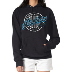 Carolina Panthers G-III 4Her by Carl Banks Women's Pinstripe Circle Fleece Pullover Hoodie - Black - NFL