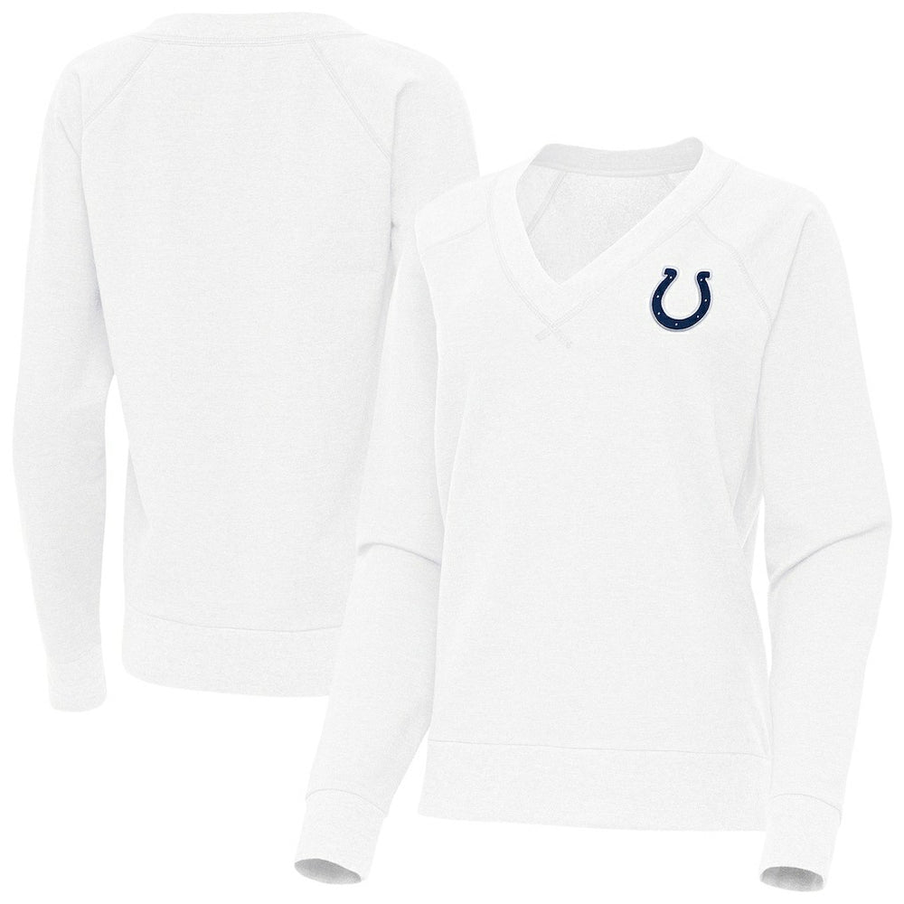 Indianapolis Colts Antigua Women's Varsity Tri-Blend V-Neck Long Sleeve T-Shirt - White - NFL