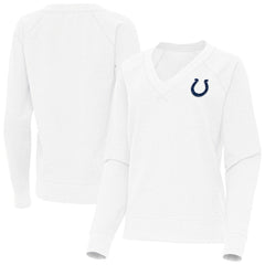 Indianapolis Colts Antigua Women's Varsity Tri-Blend V-Neck Long Sleeve T-Shirt - White - NFL