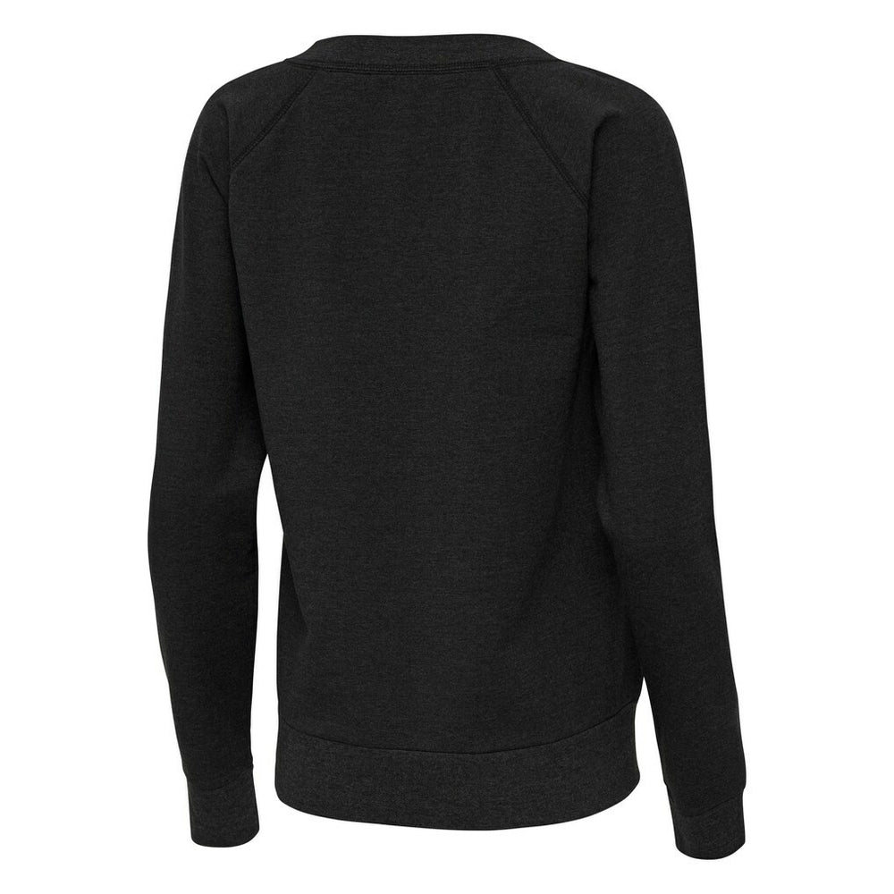 San Francisco 49ers Antigua Women's Varsity Tri-Blend V-Neck Long Sleeve T-Shirt - Heather Black - NFL