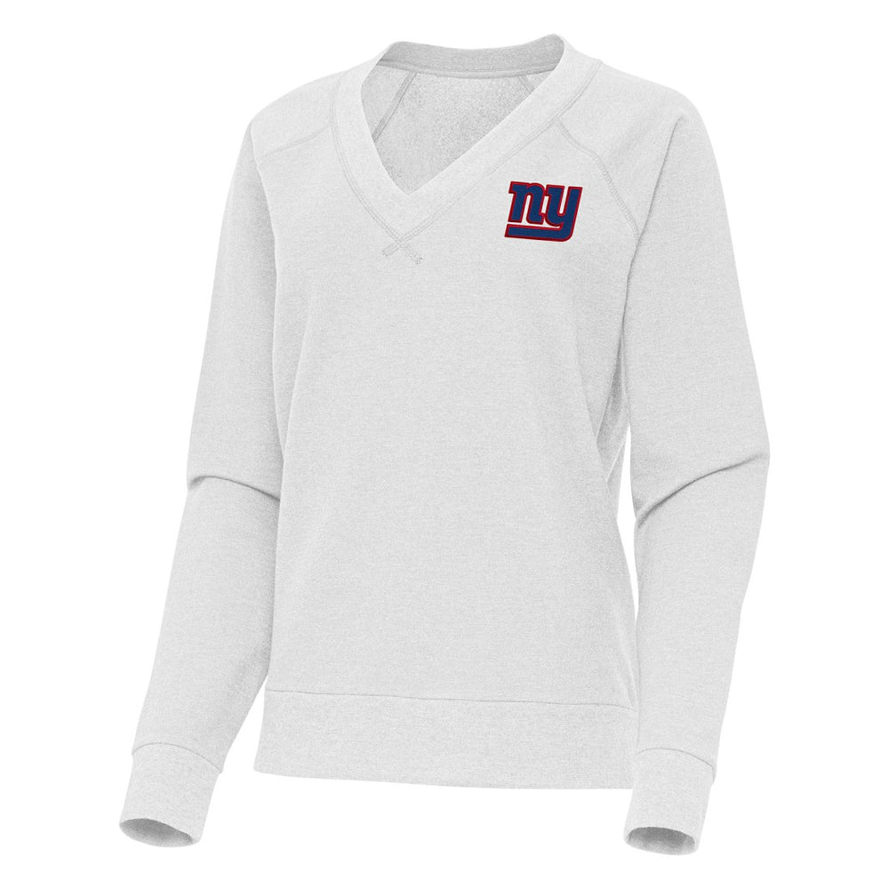 New York Giants Antigua Women's Varsity Tri-Blend V-Neck Long Sleeve T-Shirt - Heather Gray - NFL