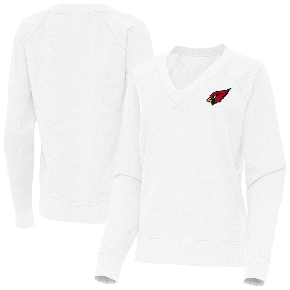 Arizona Cardinals Antigua Women's Varsity Tri-Blend V-Neck Long Sleeve T-Shirt - White - NFL