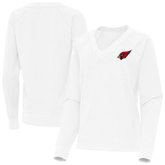 Arizona Cardinals Antigua Women's Varsity Tri-Blend V-Neck Long Sleeve T-Shirt - White - NFL