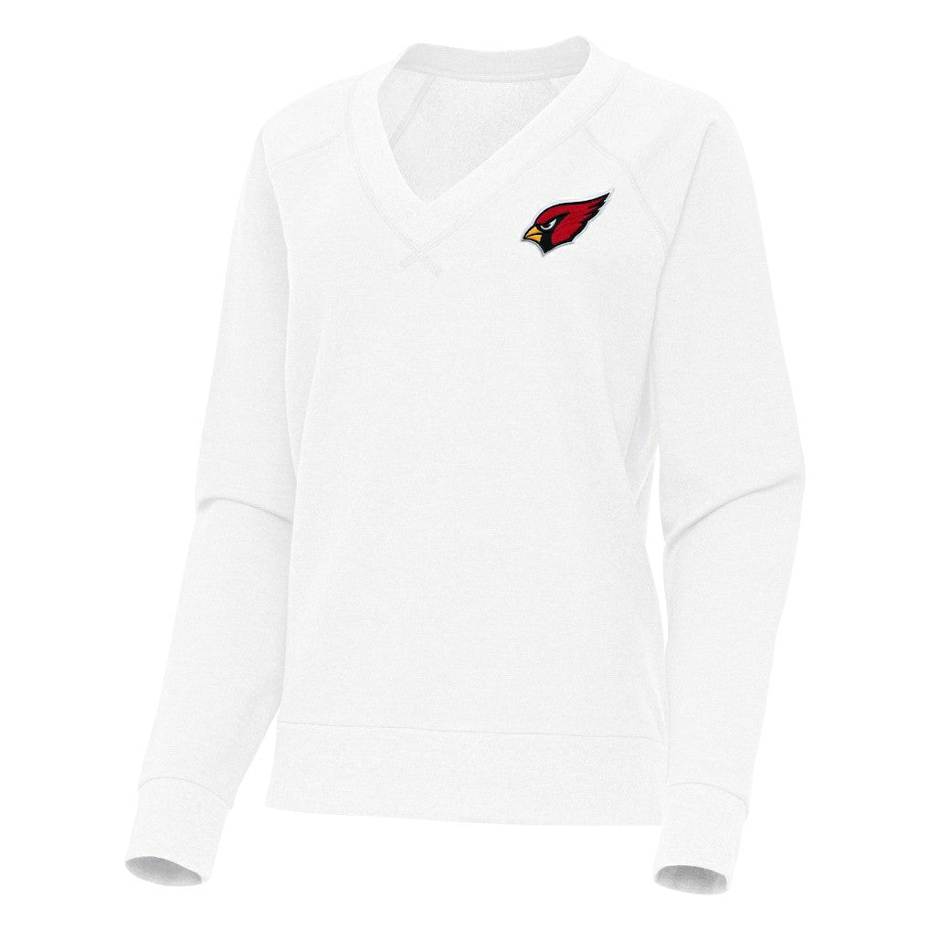 Arizona Cardinals Antigua Women's Varsity Tri-Blend V-Neck Long Sleeve T-Shirt - White - NFL