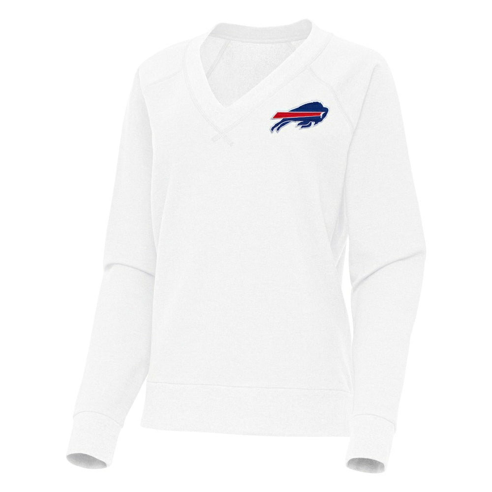 Buffalo Bills Antigua Women's Varsity Tri-Blend V-Neck Long Sleeve T-Shirt - White - NFL