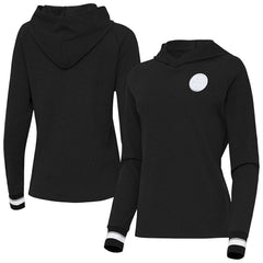 Pittsburgh Steelers Antigua Women's Trek Raglan Pullover Hoodie - Black - NFL