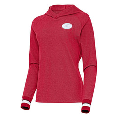 San Francisco 49ers Antigua Women's Trek Raglan Pullover Hoodie - Scarlet - NFL