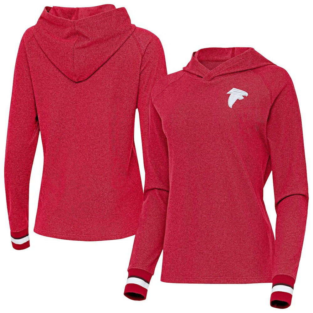 Atlanta Falcons Antigua Women's Trek Raglan Pullover Hoodie - Red - NFL