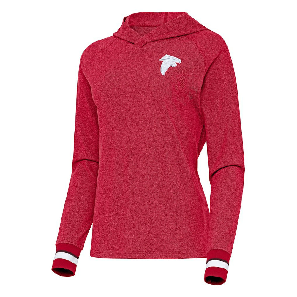 Atlanta Falcons Antigua Women's Trek Raglan Pullover Hoodie - Red - NFL