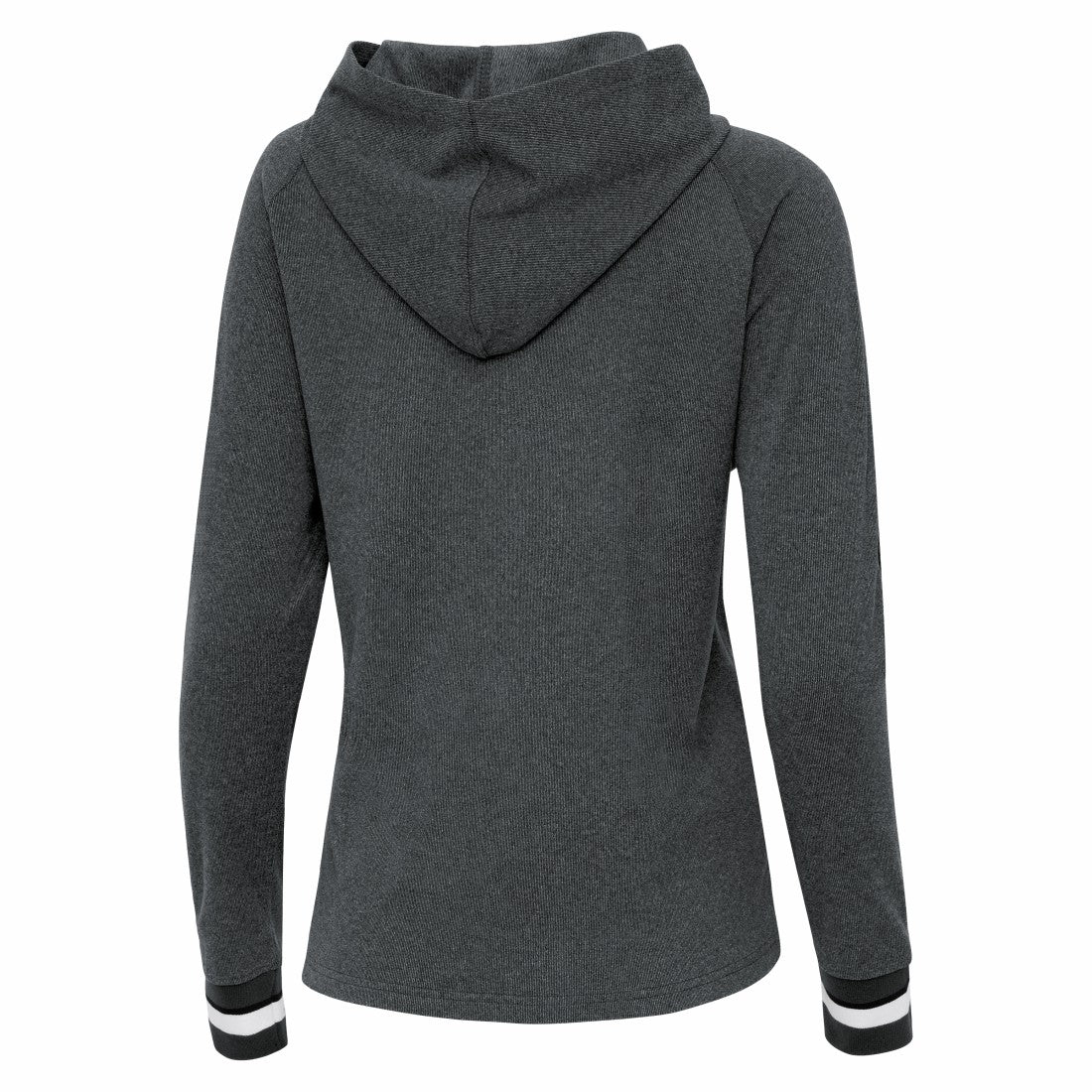 Detroit Lions Antigua Women's Trek Raglan Pullover Hoodie - Heather Charcoal - NFL