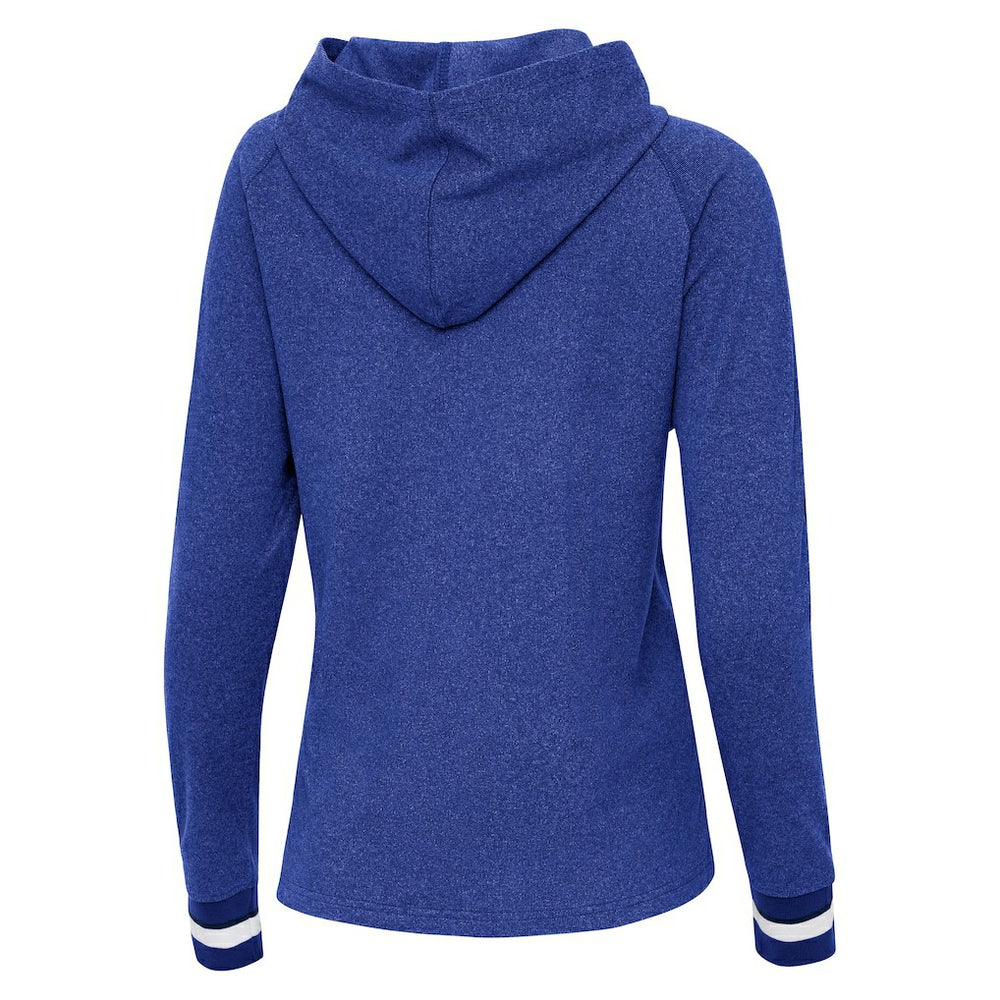 Indianapolis Colts Antigua Women's Trek Raglan Pullover Hoodie - Heather Royal - NFL
