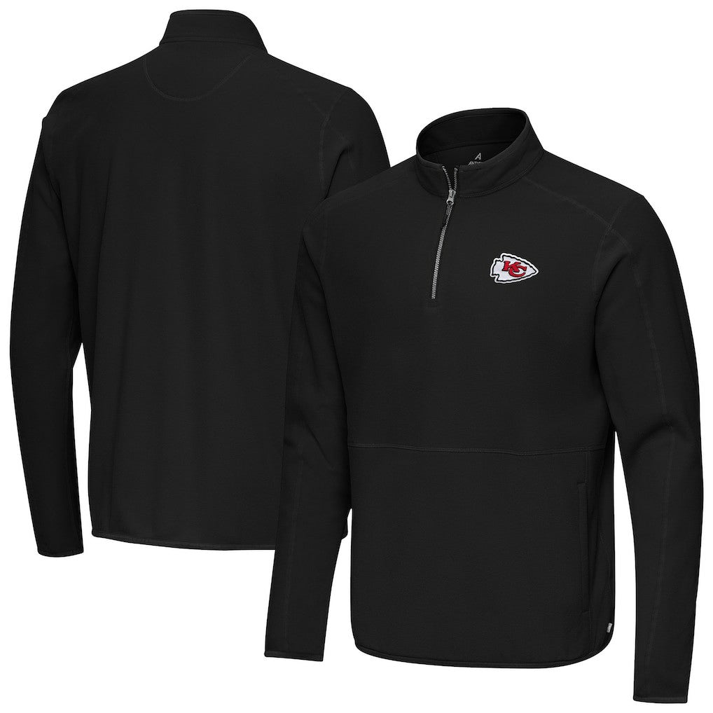 Kansas City Chiefs Antigua Step Up Quarter-Zip Pullover - Black - NFL
