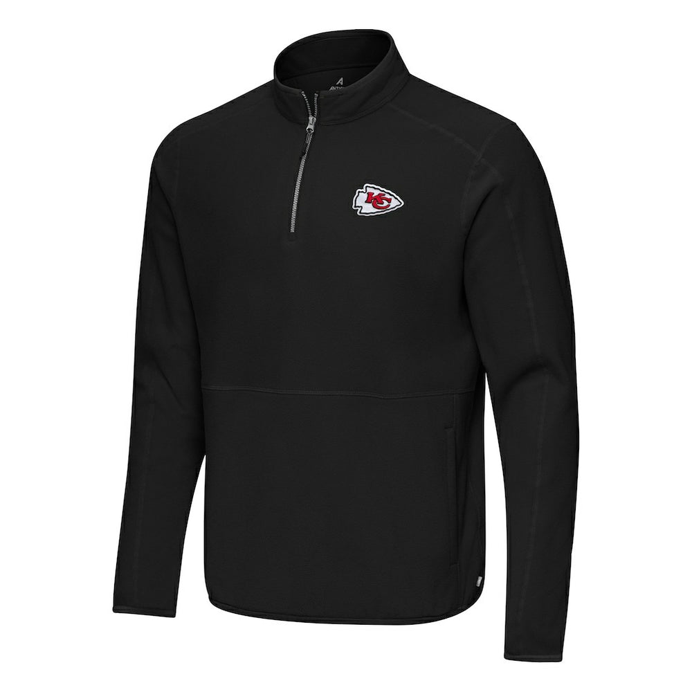 Kansas City Chiefs Antigua Step Up Quarter-Zip Pullover - Black - NFL