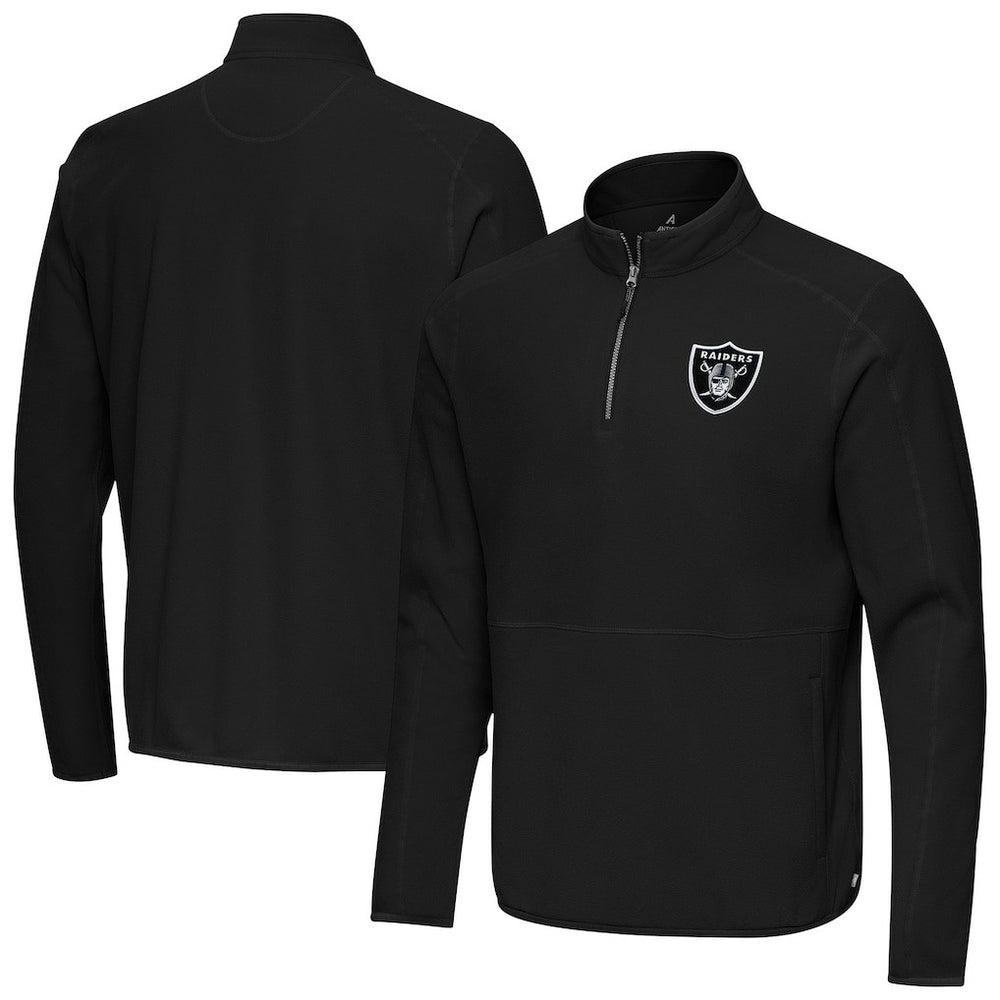 Las Vegas Raiders Antigua Step Up Quarter-Zip Pullover - Black - NFL