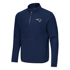 New England Patriots Antigua Step Up Quarter-Zip Pullover - Navy - NFL