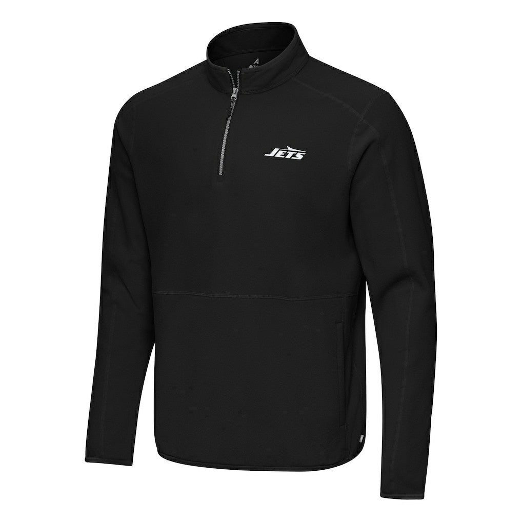 New York Jets Antigua Step Up Quarter-Zip Pullover - Black - NFL