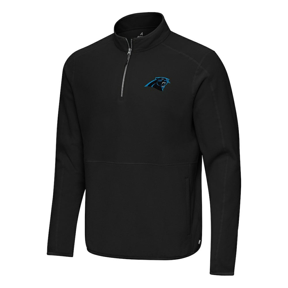 Carolina Panthers Antigua Step Up Quarter-Zip Pullover - Black - NFL