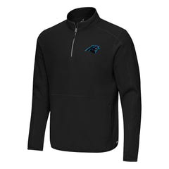 Carolina Panthers Antigua Step Up Quarter-Zip Pullover - Black - NFL
