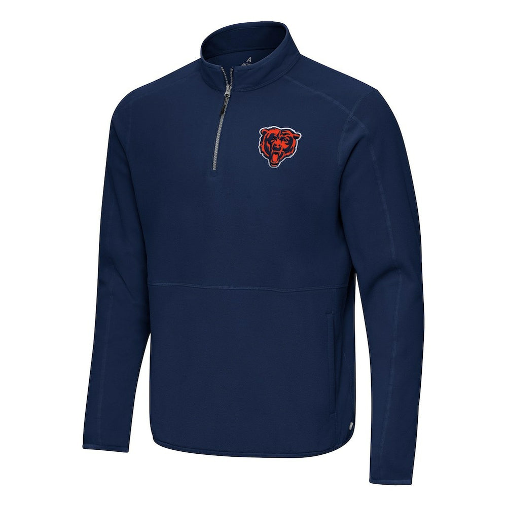 Chicago Bears Antigua Step Up Quarter-Zip Pullover - Navy - NFL