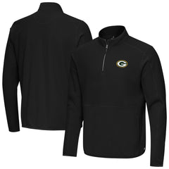 Green Bay Packers Antigua Step Up Quarter-Zip Pullover - Black - NFL